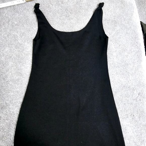Zara Knotted Strap Knit Dress Women's Medium Fall Winter Collection Black Mini - Picture 5 of 8